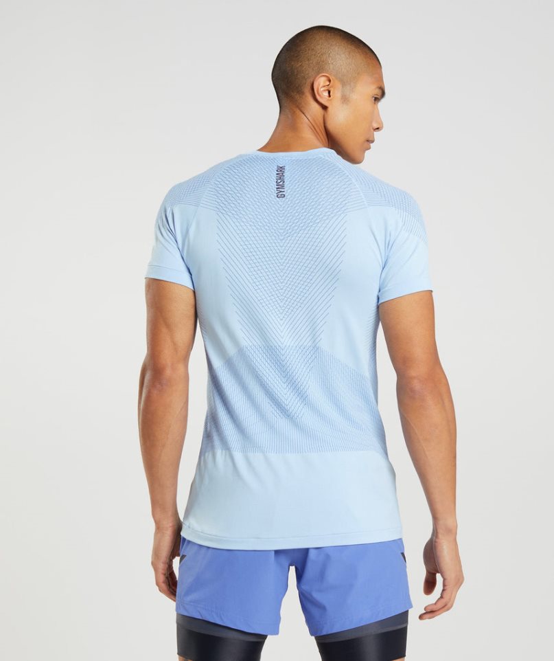 Men's Gymshark Apex Seamless T-Shirts Light Blue | CA 015ND8